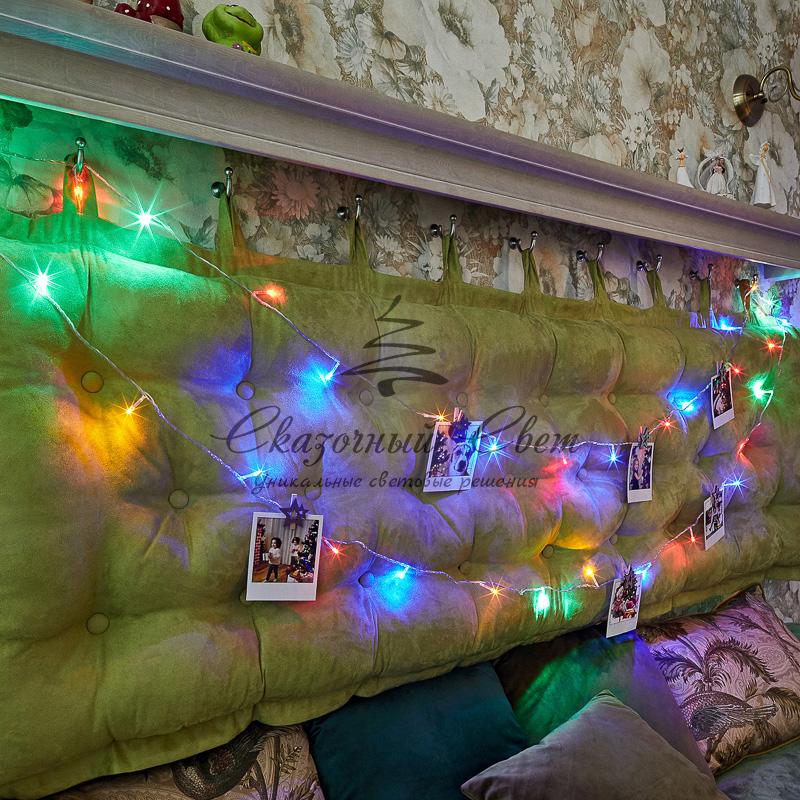 Гирлянда "Твинкл Лайт" 6 м, прозрачный ПВХ, 40 LED, цвет Мультиколор - Image 10