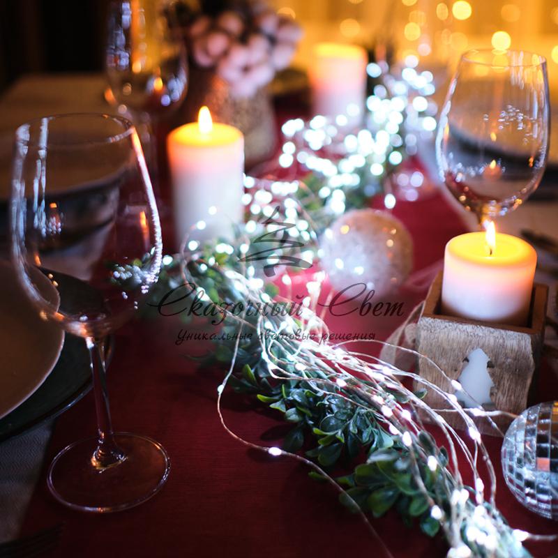 Гирлянда «Роса» 10 м, 100 LED, USB, белое свечение NEON-NIGHT - Image 10