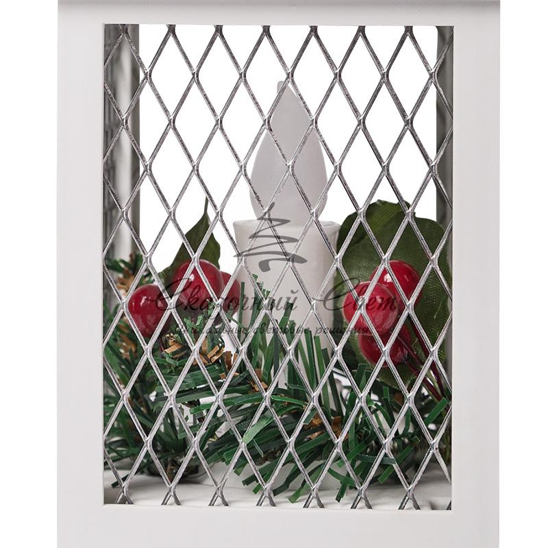 Декоративный фонарь со свечкой, белый корпус, размер 10.5х10.5х24 см, цвет ТЕПЛЫЙ БЕЛЫЙ - Image 10