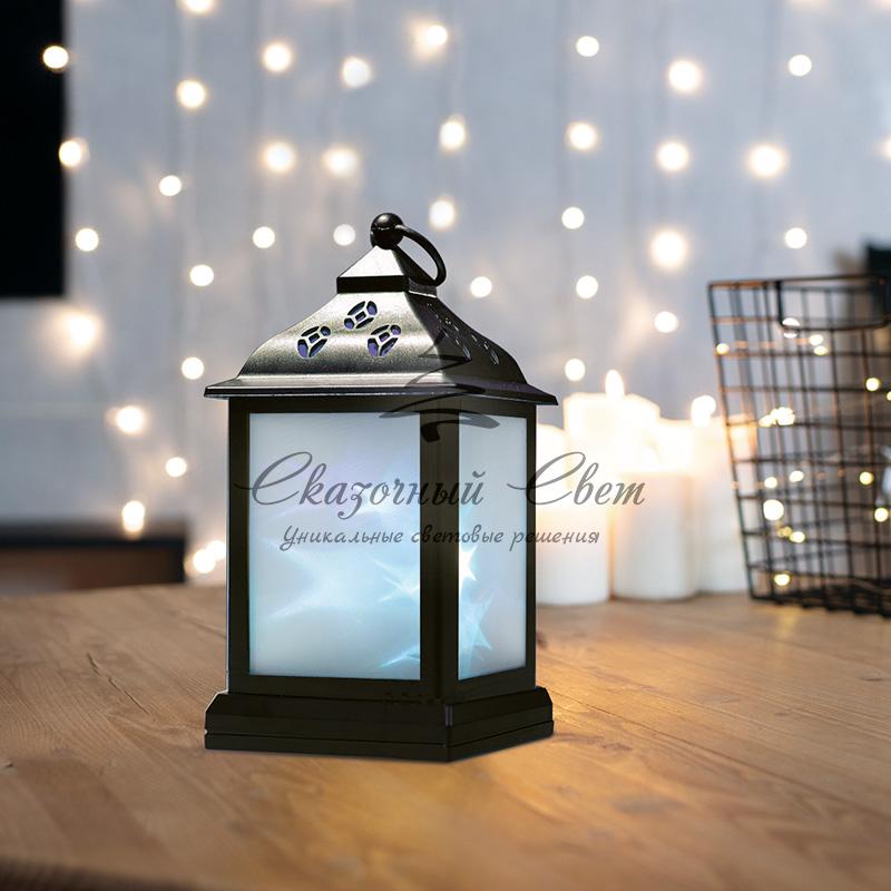Декоративный фонарь 11х11х22,5 см, черный корпус, цвет свечения RGB с эффектом мерцания NEON-NIGHT - Image 10