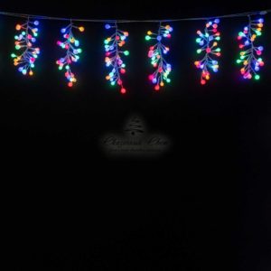 Гирлянда Бахрома Грозди Винограда 3м Разноцветная 24В, Диаметр Шарика 30мм, 256 LED, Провод Черный ПВХ, IP54