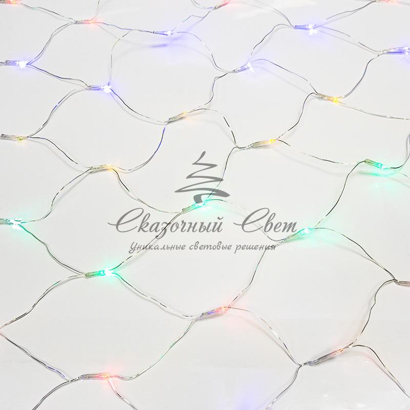 Гирлянда «Сеть» 1,5х1,5 м, прозрачный ПВХ, 96 LED мультиколор - Image 11