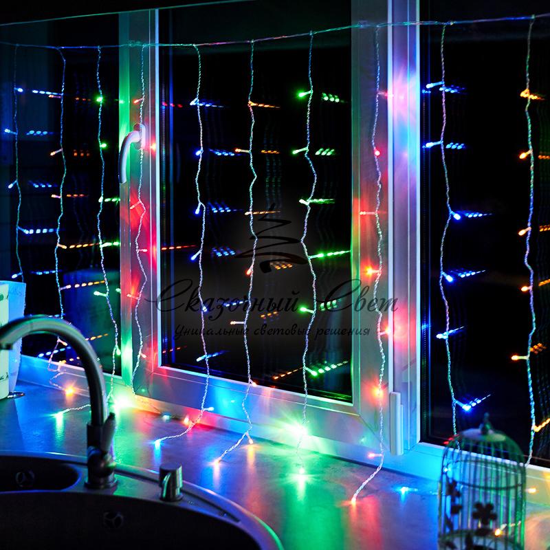 Гирлянда "Светодиодный Дождь" 1,5х1м, свечение с динамикой, прозрачный провод, 230 В, диоды МУЛЬТИКОЛОР - Image 11