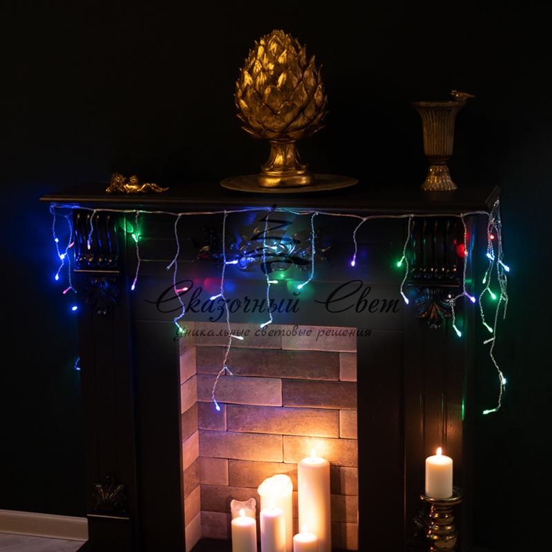 Гирлянда Айсикл (бахрома) светодиодный, 1,8 х 0,5 м, прозрачный провод, 230 В, диоды RGB - Image 11