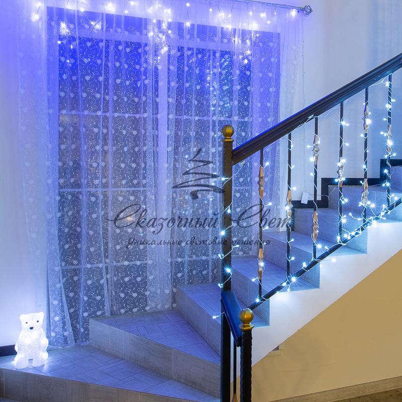 Гирлянда Айсикл (бахрома) светодиодный, 1,8 х 0,5 м, прозрачный провод, 230 В, диоды синие - Image 11