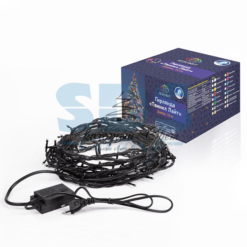 Гирлянда "Твинкл Лайт" 10 м, черный ПВХ, 100 диодов, цвет желтый - Image 11