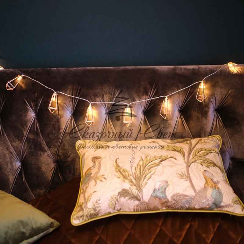 Гирлянда светодиодная «Кристаллы» бронзовые 10 LED, 1,5 м, прозрачный ПВХ, теплый белый свет свечения, 2 х АА (батарейки не в комплекте) NEON-NIGHT - Image 11