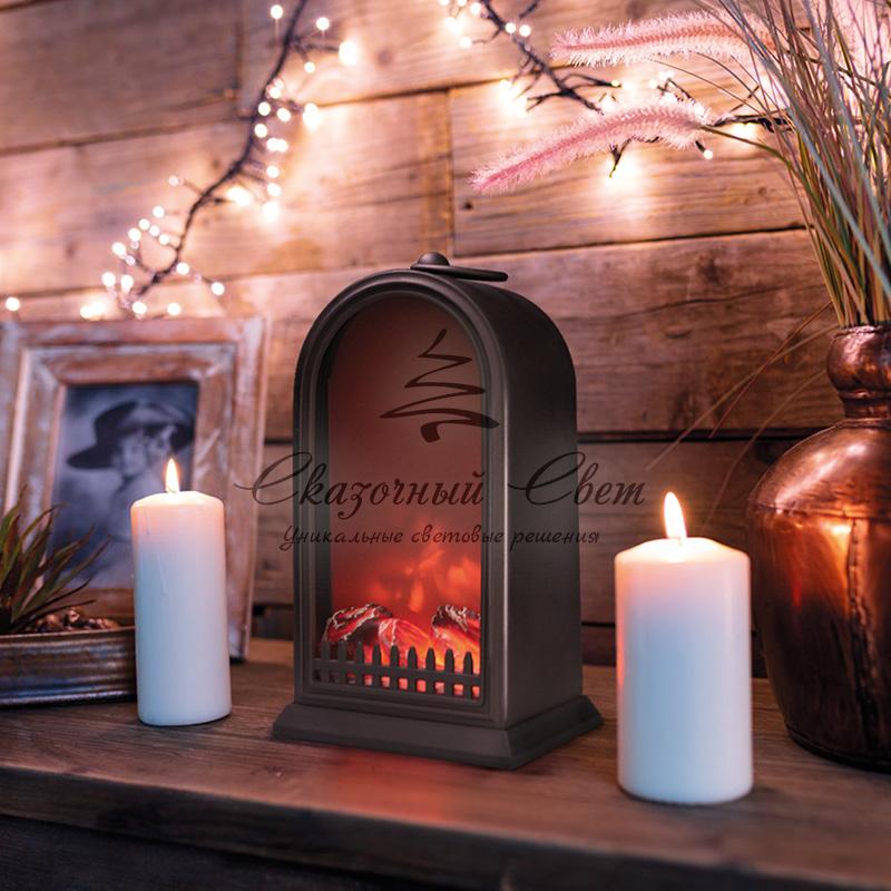 Светодиодный камин «Фьюжн» с эффектом живого огня 14,7x11,7x25 см, батарейки 2хС (не в комплекте) USB, черный - Image 11