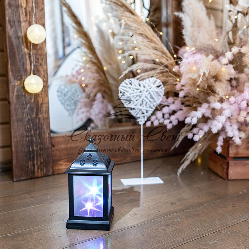 Декоративный фонарь 11х11х22,5 см, черный корпус, цвет свечения RGB с эффектом мерцания NEON-NIGHT - Image 11