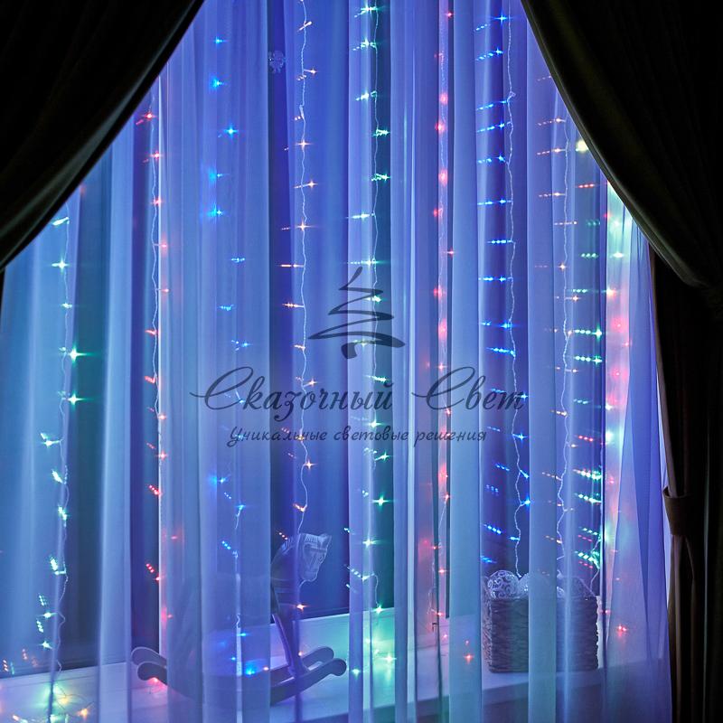 Гирлянда "Светодиодный Дождь" 2,5x2 м, свечение с динамикой, прозрачный провод, 230 В, диоды МУЛЬТИКОЛОР - Image 12