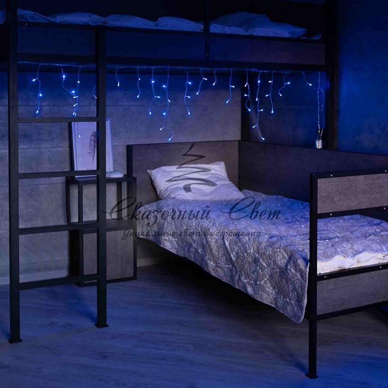 Гирлянда Айсикл (бахрома) светодиодный, 1,8 х 0,5 м, прозрачный провод, 230 В, диоды синие - Image 12