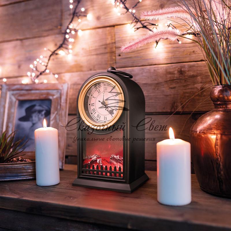 Светодиодный камин «Старинные часы» с эффектом живого огня 14,7x11,7x25 см, черный, батарейки 2хС (не в комплекте) USB NEON-NIGHT - Image 12