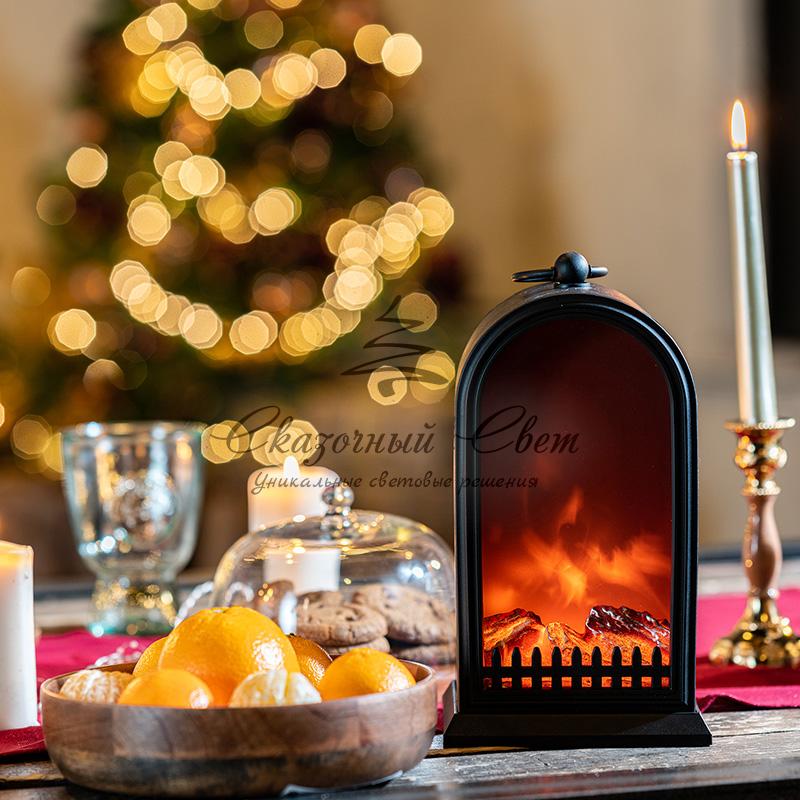 Светодиодный камин «Фьюжн» с эффектом живого огня 14,7x11,7x25 см, батарейки 2хС (не в комплекте) USB, черный - Image 12