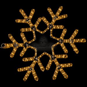 Светодиодная Снежинка Ø0,5м Тепло-Белая, Дюралайт на Металлическом Каркасе, IP54