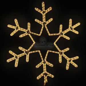 Светодиодная Снежинка Ø0,8м Тепло-Белая, Дюралайт на Металлическом Каркасе, IP54