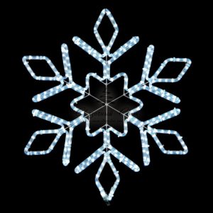 Светодиодная Снежинка Ø0,8м Белая, Дюралайт на Металлическом Каркасе, IP54