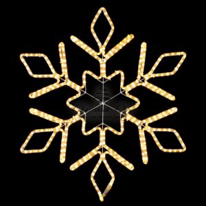 Светодиодная Снежинка Ø0,8м Тепло-Белая, Дюралайт на Металлическом Каркасе, IP54