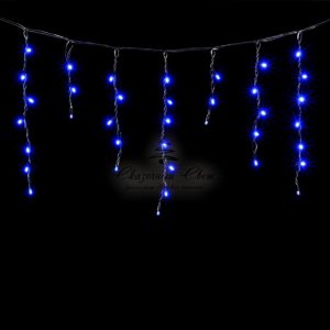 Гирлянда Бахрома 3,1 x 0,5 м Синяя, 120 LED, Провод Черный Каучук, IP54