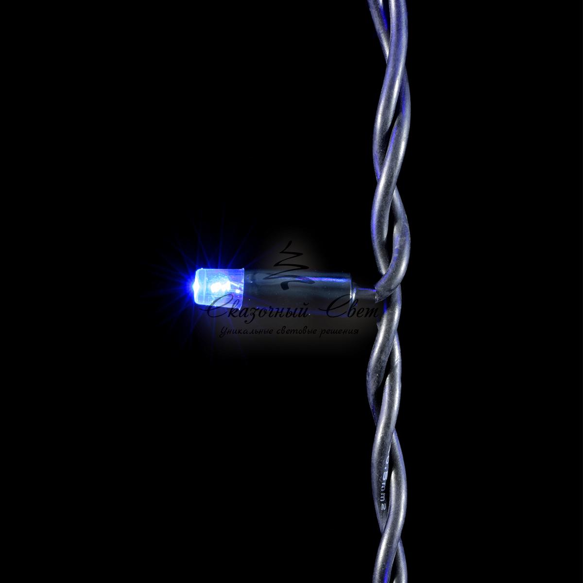 Гирлянда Бахрома 3,1 x 0,5 м Синяя, 120 LED, Провод Черный Каучук, IP54 - Image 2