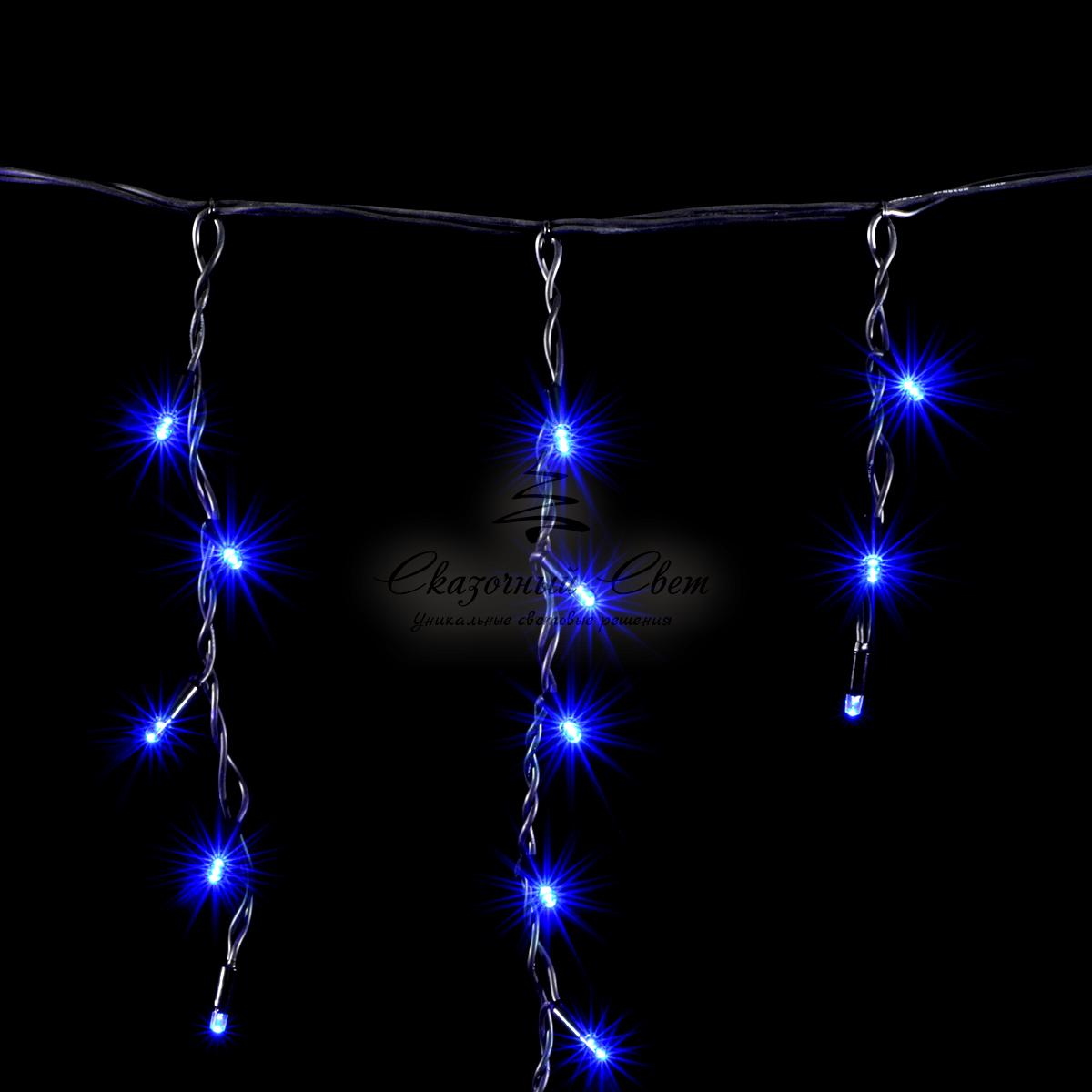 Гирлянда Бахрома 3,1 x 0,5 м Синяя, 120 LED, Провод Черный Каучук, IP54 - Image 3