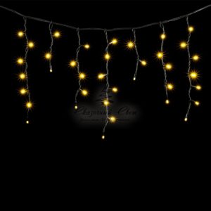 Гирлянда Бахрома 3,1 x 0,5 м Тепло-Белая, 120 LED, Провод Черный Каучук, IP54