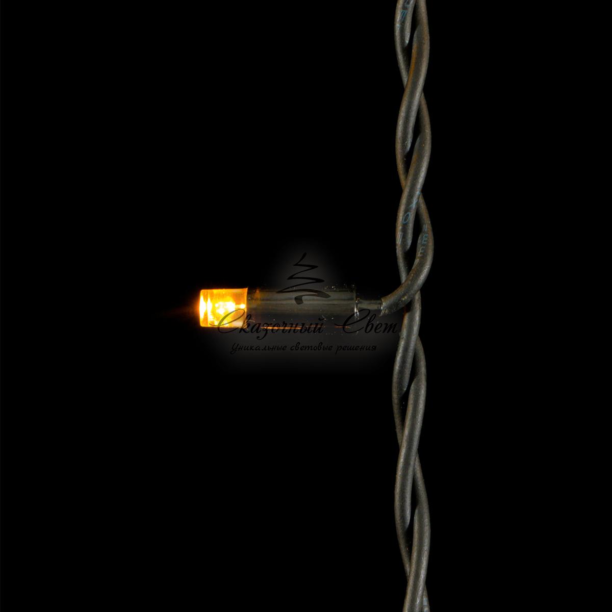 Гирлянда Бахрома 3,1 x 0,5 м Желтая, 120 LED, Провод Черный Каучук, IP54 - Image 2