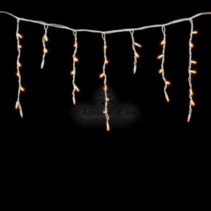 Гирлянда Бахрома 3,1 x 0,5 м Желтая, 120 LED, Провод Белый Каучук, IP54