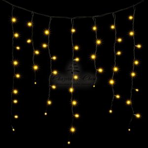 Гирлянда Бахрома 3,2 x 0,9 м Тепло-Белая, 168 LED, Провод Черный Каучук, IP54