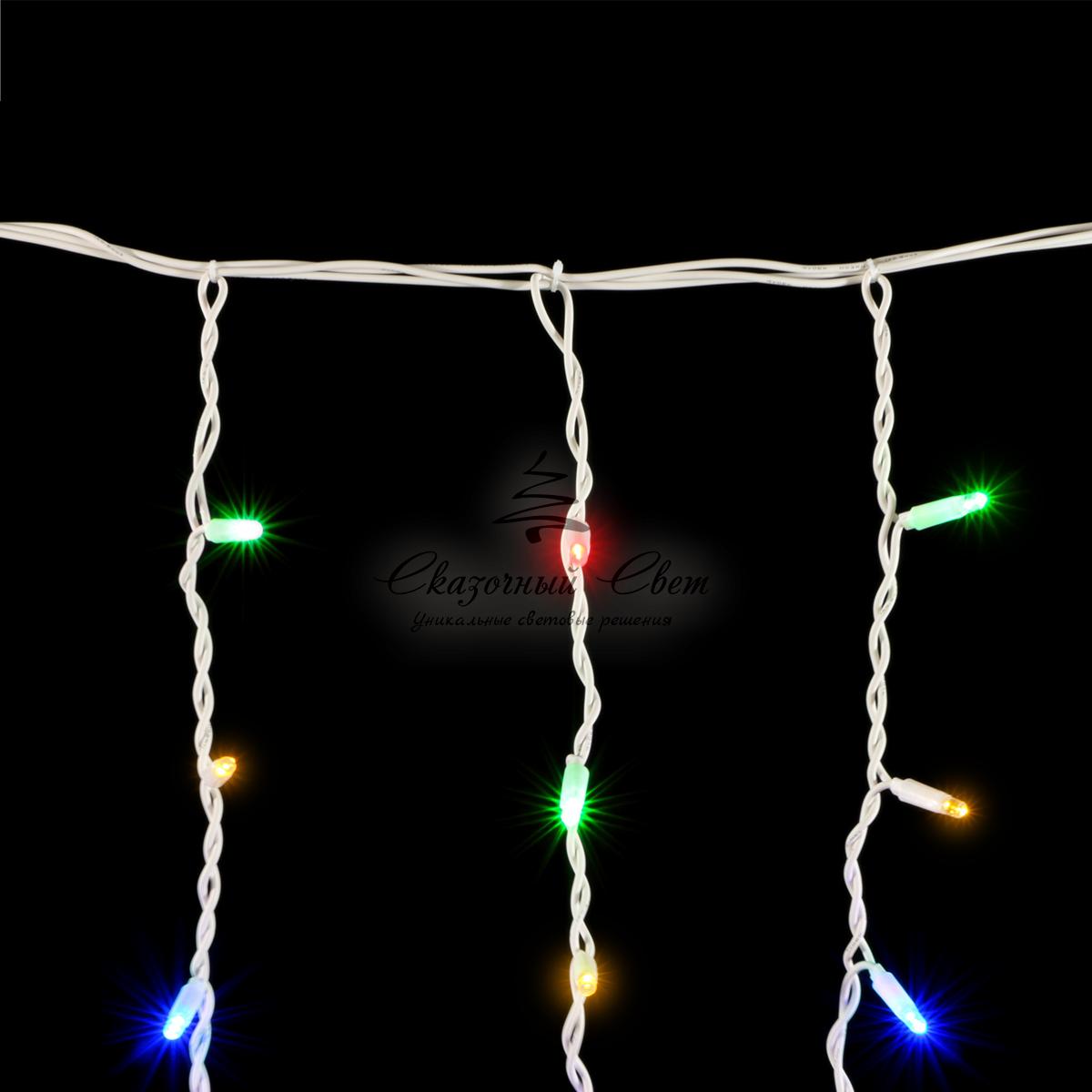 Гирлянда Бахрома 3,2 x 0,9 м Разноцветная, 168 LED, Провод Белый Каучук, IP54 - Image 3