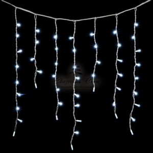 Гирлянда Бахрома 3,2 x 0,9 м Белая, 168 LED, Провод Белый Каучук, IP54