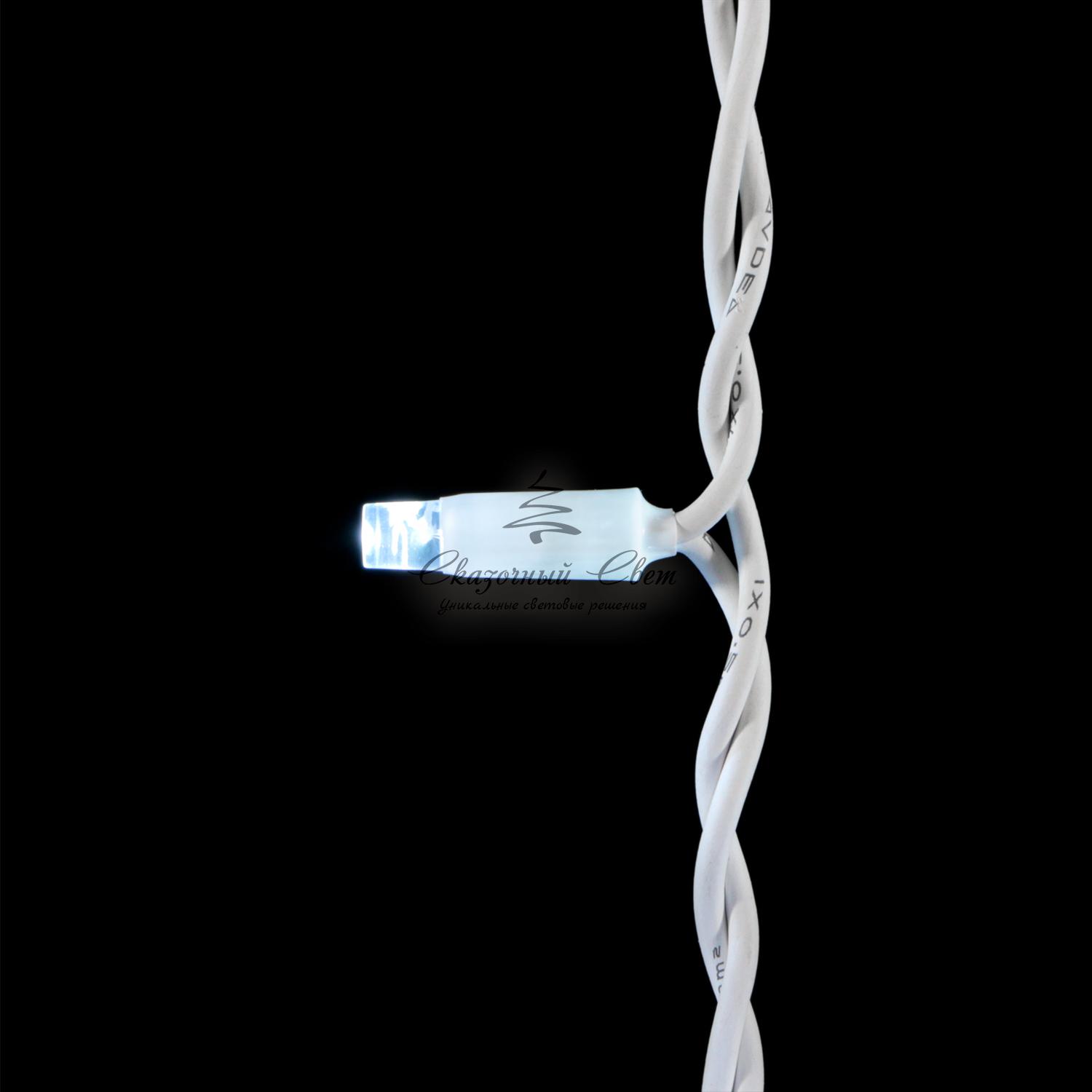 Гирлянда Бахрома 3,2 x 0,9 м Белая, 168 LED, Провод Белый Каучук, IP54 - Image 2