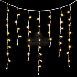 Гирлянда Бахрома 3,2 x 0,9 м Тепло-Белая, 168 LED, Провод Белый Каучук, IP54