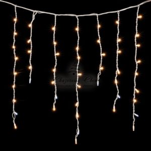 Гирлянда Бахрома 3,2 x 0,9 м Тепло-Белая с Мерцанием Белого Диода, 168 LED, Провод Белый Каучук, IP54