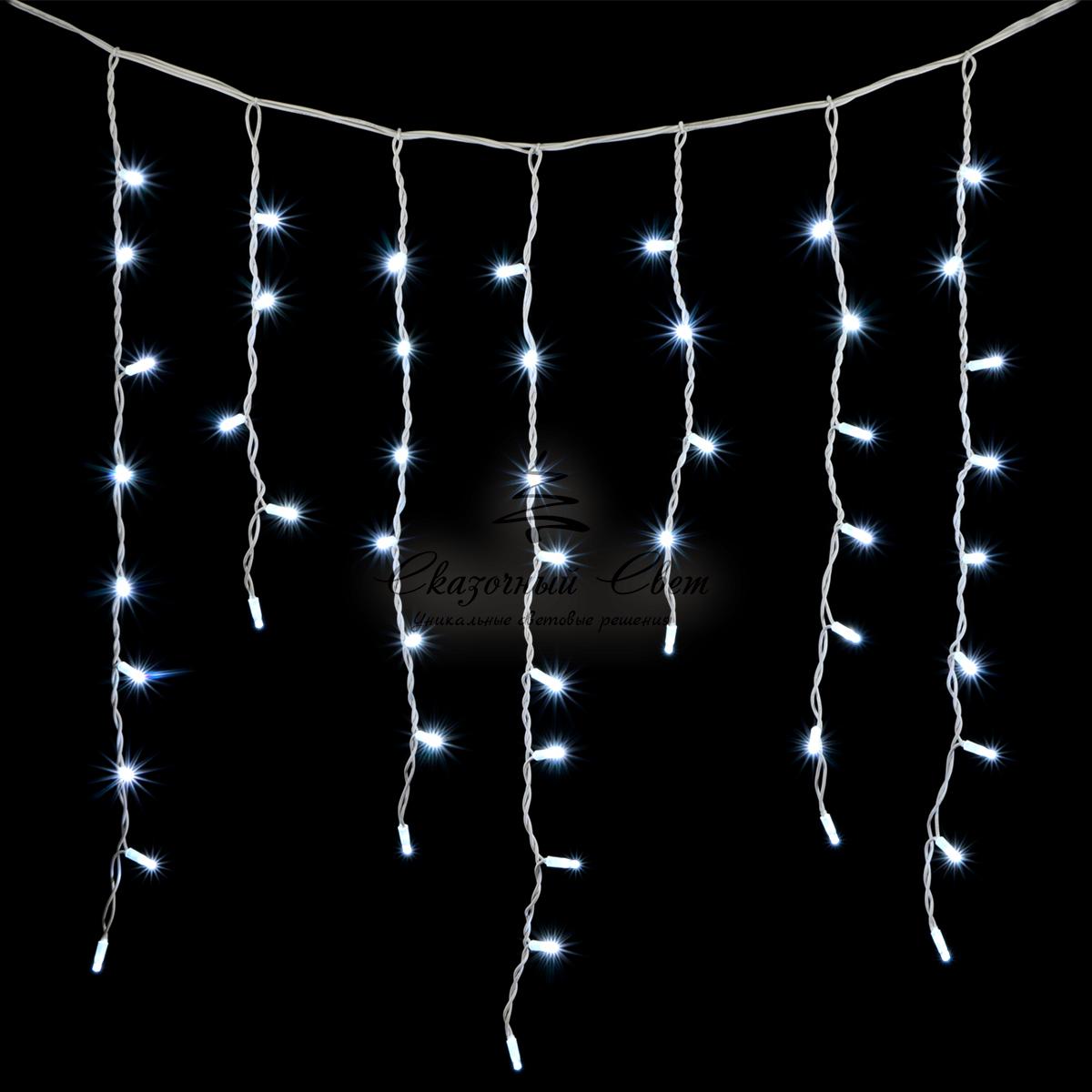 Гирлянда Бахрома 3,2 x 0,9 м Белая, 232 LED, Провод Белый Каучук, IP54