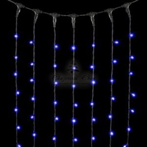 Гирлянда Занавес 2 x 3 м Синий, 600 LED, Провод Черный Каучук, IP54
