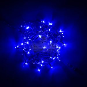 Гирлянда Нить 10м Синяя, 75 LED, Провод Черный Каучук, IP54