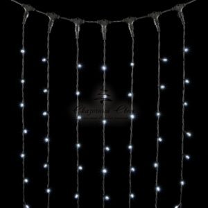 Гирлянда Занавес 1 x 9 м Белый, 900 LED, Провод Черный Каучук, IP54