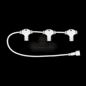 Разветвитель 3-х Лучевой для Бахромы, Занавесов и Нитей 220В без Возможности Управления, Провод Белый Каучук, IP65