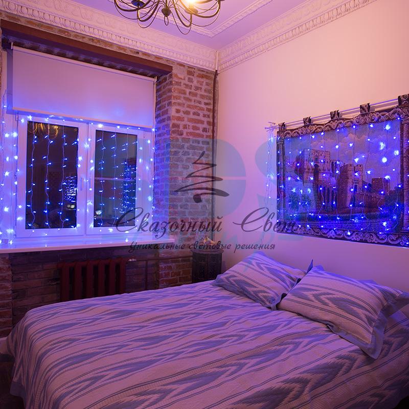 Гирлянда "Светодиодный Дождь" 1,5х1,5м, свечение с динамикой, прозрачный провод, 230 В, диоды СИНИЕ - Image 13