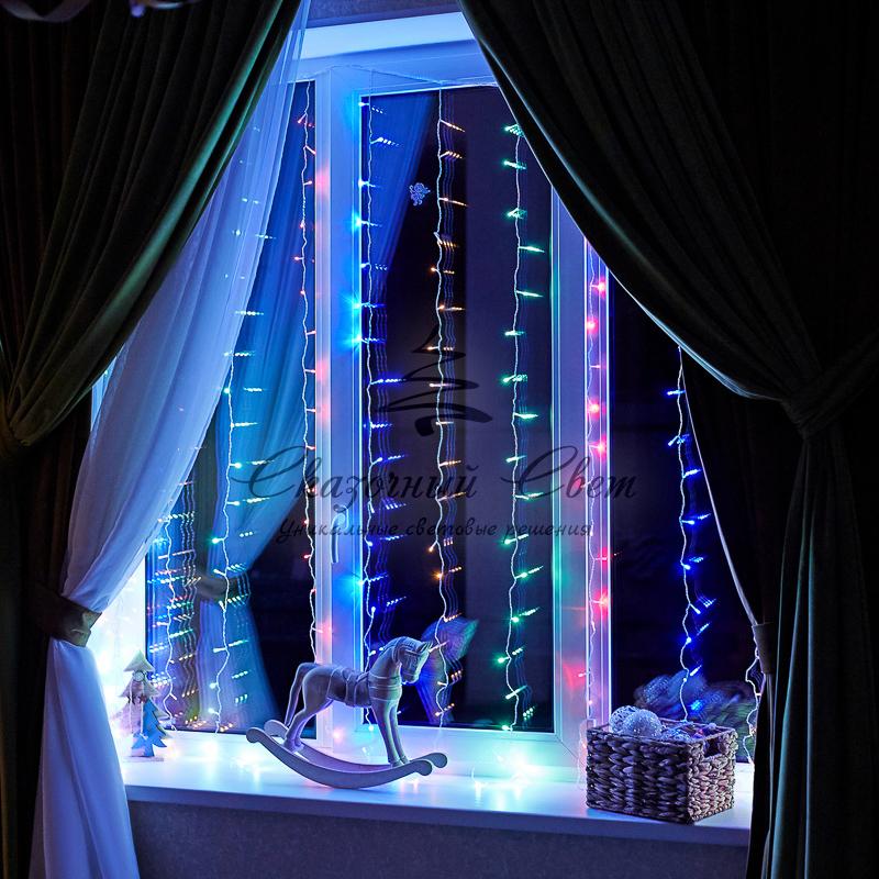 Гирлянда "Светодиодный Дождь" 2,5x2 м, свечение с динамикой, прозрачный провод, 230 В, диоды МУЛЬТИКОЛОР - Image 13