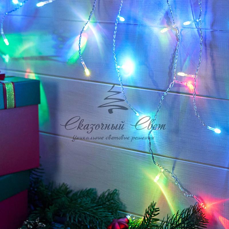 Гирлянда Айсикл (бахрома) светодиодный, 1,8 х 0,5 м, прозрачный провод, 230 В, диоды RGB - Image 13