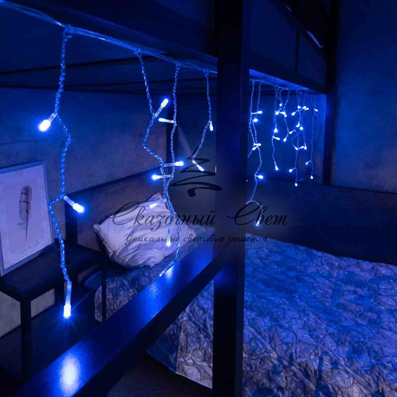 Гирлянда Айсикл (бахрома) светодиодный, 1,8 х 0,5 м, прозрачный провод, 230 В, диоды синие - Image 13