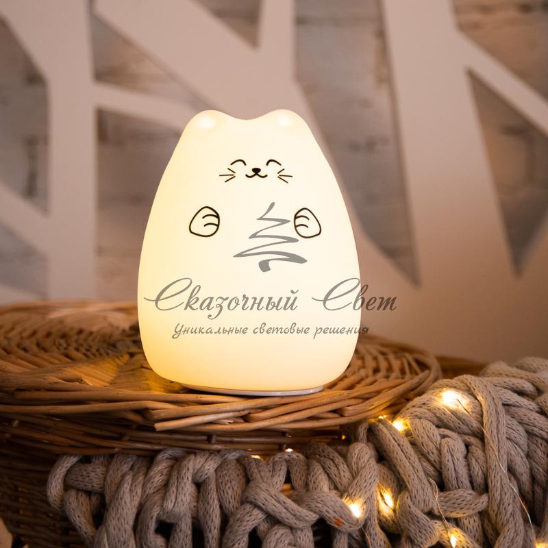 Силиконовый ночник «Котик» USB с 3 режимами, RGB-свечение NEON-NIGHT - Image 13