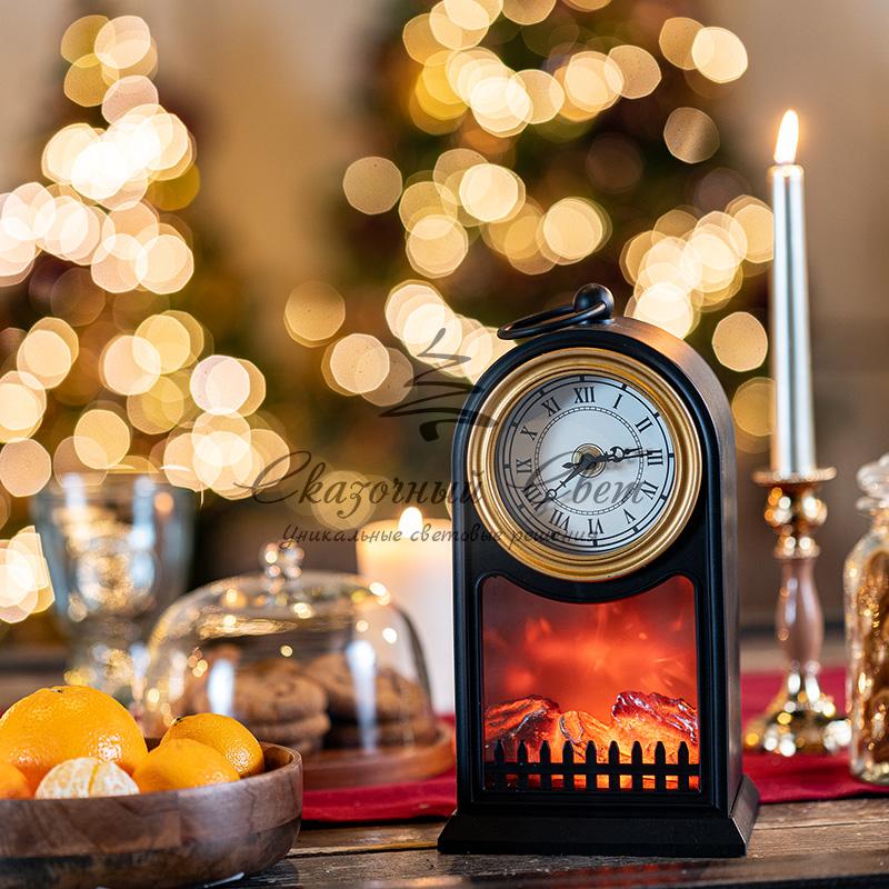 Светодиодный камин «Старинные часы» с эффектом живого огня 14,7x11,7x25 см, черный, батарейки 2хС (не в комплекте) USB NEON-NIGHT - Image 13