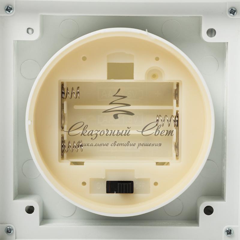 Декоративный фонарь со свечкой, белый корпус, размер 10.5х10.5х24 см, цвет ТЕПЛЫЙ БЕЛЫЙ - Image 13