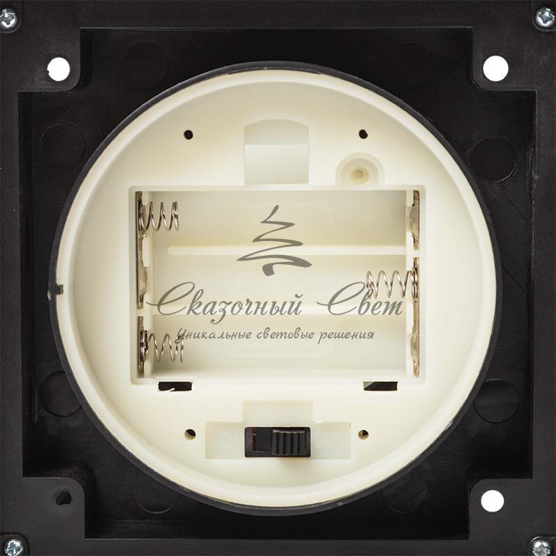 Декоративный фонарь со свечкой, черный корпус, размер 10.5х10.5х24 см, цвет ТЕПЛЫЙ БЕЛЫЙ - Image 13