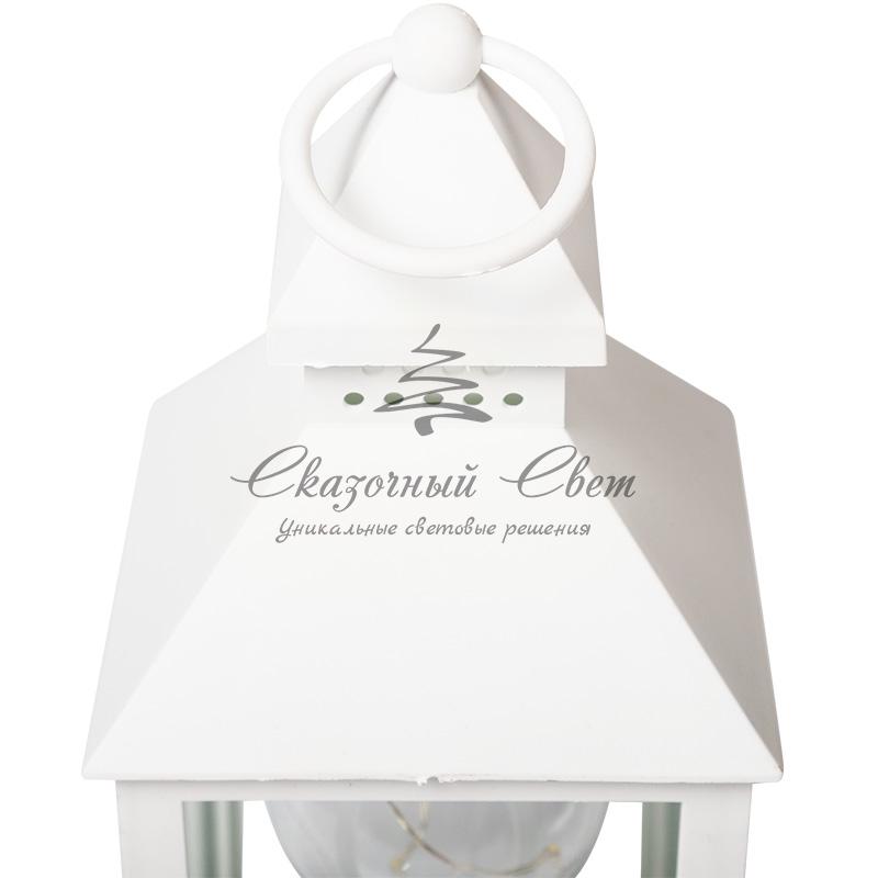 Декоративный фонарь с лампочкой, белый корпус, размер 10.5х10.5х24 см, цвет ТЕПЛЫЙ БЕЛЫЙ - Image 13
