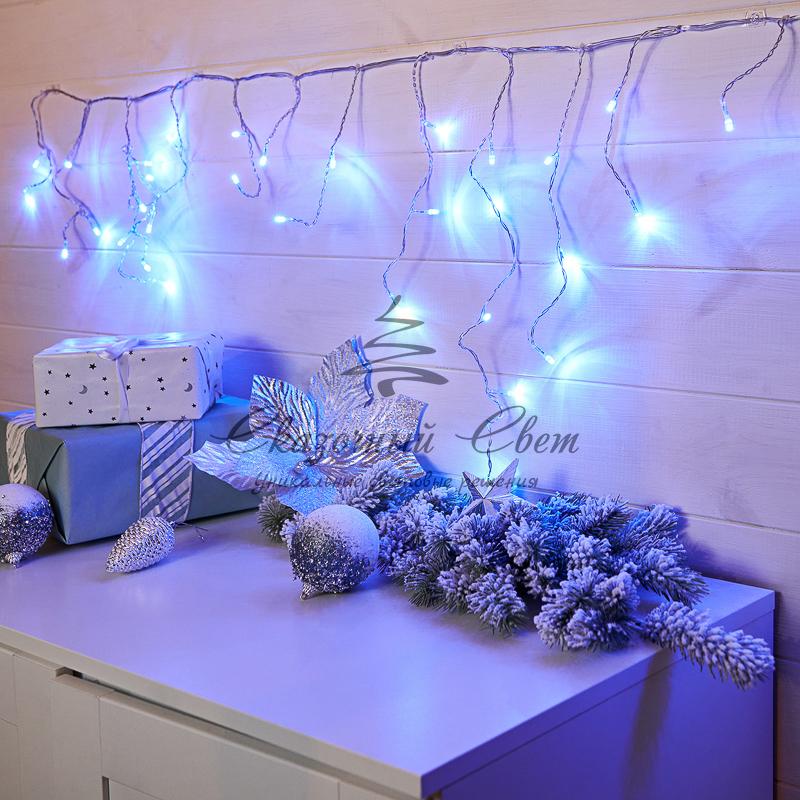 Гирлянда Айсикл (бахрома) светодиодный, 1,8 х 0,5 м, прозрачный провод, 230 В, диоды синие - Image 14