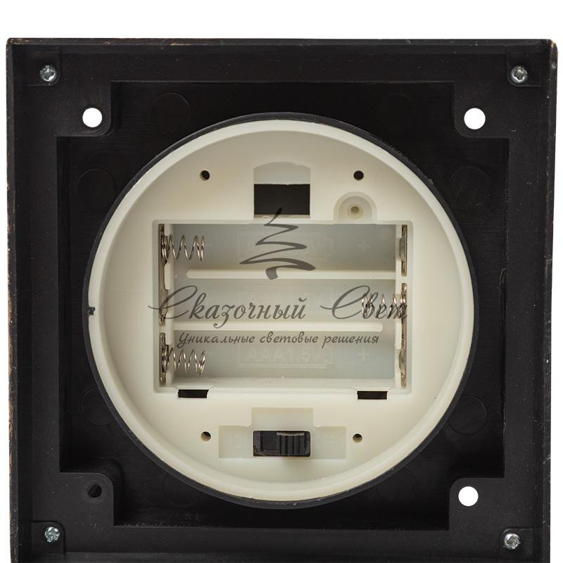 Декоративный фонарь с лампочкой, бронзовый корпус, размер 10.5х10.5х22,5 см, цвет ТЕПЛЫЙ БЕЛЫЙ - Image 14