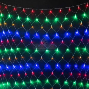 Светодиодная Сеть 2 x 2 м Разноцветная 24В, 256 LED, Провод Прозрачный ПВХ, IP54
